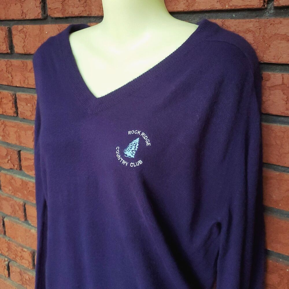 Vintage IZOD Sweater Womens M Blue Rock Ridge Country Club Golf Prep Old Money
